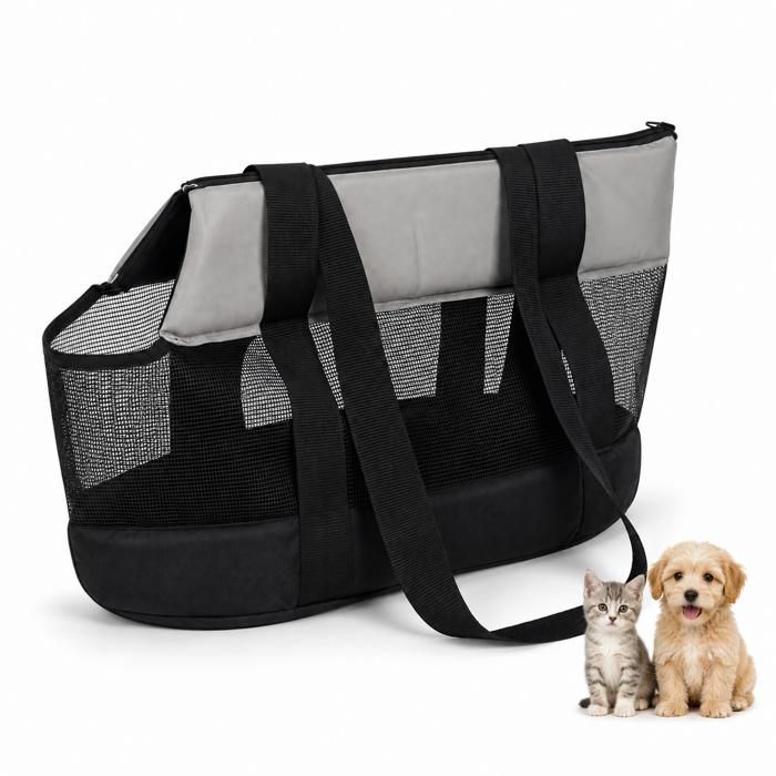 Sac à dos pour chien/chat - Jusquà 5 kg - 45 x 22 x 26 cm - Sangle anti-perte - Filet respirant - Pour petits animaux - Noir