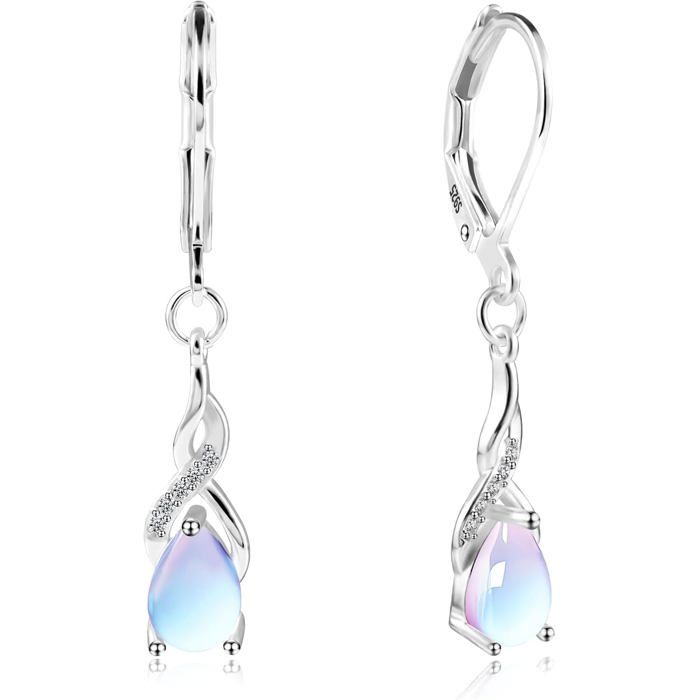 Boucles DOreilles Pendantes En Argent Sterling 925 Avec Pierre De Lune Bijoux Pierre De Lune Boucles DOreilles Boucle Orei[PP80]