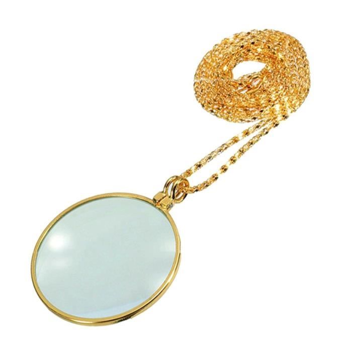 Collier Loupe Pendentif – Grossissement 3x, Chaîne Argentée, Léger, Pour Lecture Et Inspection - 12