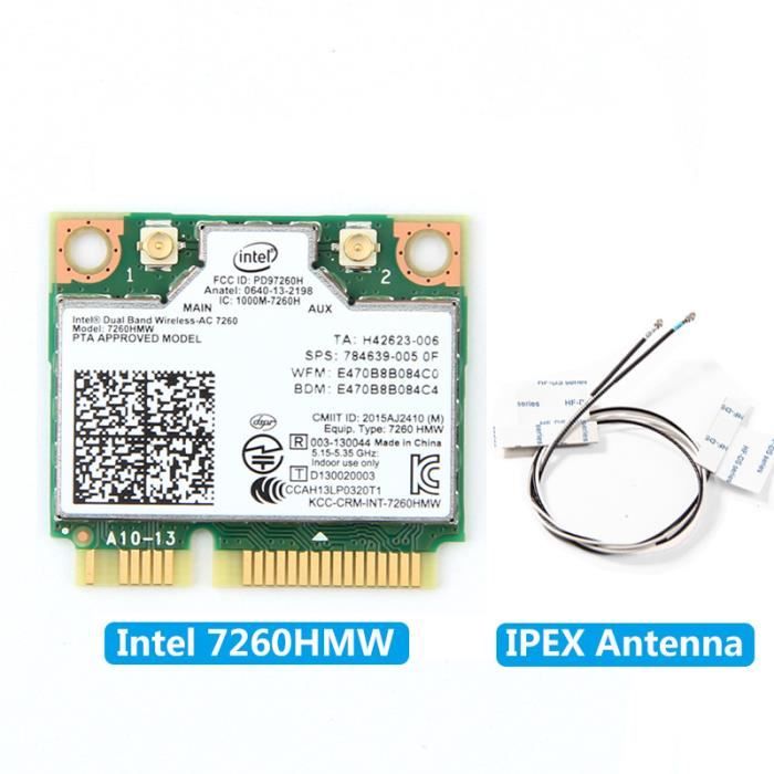 Carte WiFi PCIE Intel 7265AC - Double Bande 2.4G/5G, Bluetooth 4.2 Pour PC