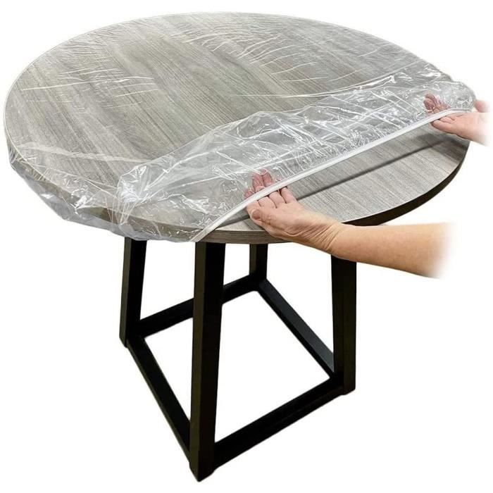 Nappe plastique transparente pour table ronde