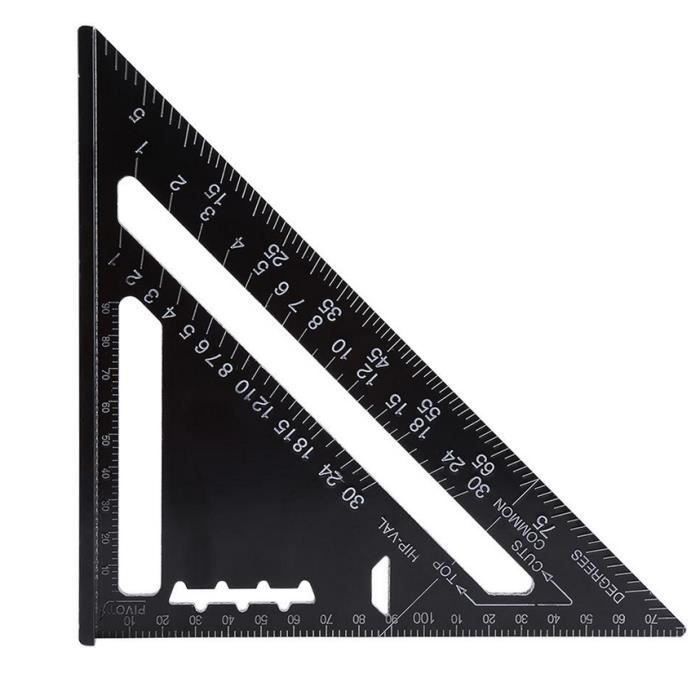 Rapporteur D'Angle En Alliage D'Aluminium - Équerre Triangle Métrique Pour Bricolage Et Construction