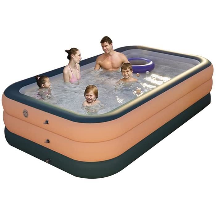 Intex 56483NP - Piscine Gonflable rectangulaire 262 x 175 x 56 cm, 770 litres (Couleurs Assorties), 1 unité & 58412NP Bâche de Protection, Bleu, 305x183x25 cm