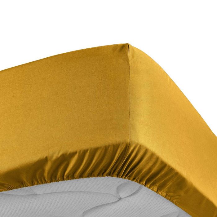 Drap Housse Percaline 180x200cm Curry Drap Housse Percaline 180x200cm Curry