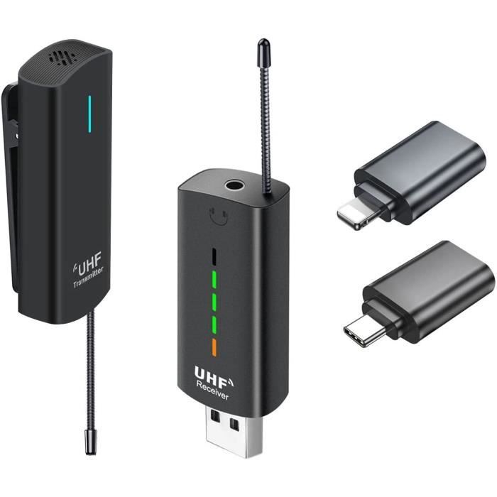 Micro Casque Sans Fil 2.4G – Portée 50 M, Rechargeable USB, Pour Guide, Enseignant, Conférencier