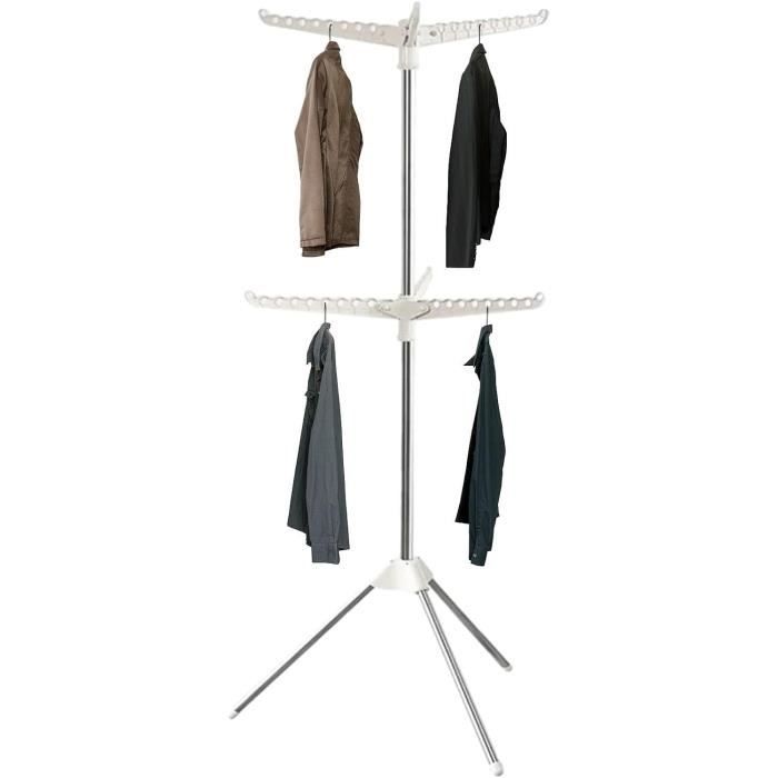 Sèche-Linge Séchoir À Linge Acier Inoxydable Porte-Serviettes Mural Pliant Étendoir Ajustable