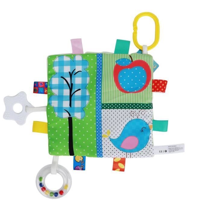 Boyou Jouet Bebe Tissu Doux Livre D Activites Jouets D Education Precoce Pour Bebe Apaiser Livre En Tissu Fond Vert Cdiscount Librairie