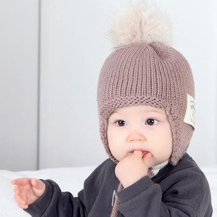 Bonnet Fille Garcon D Hiver Chaud Oreilles Pour Enfants Bebe Marron Marron Cdiscount Pret A Porter