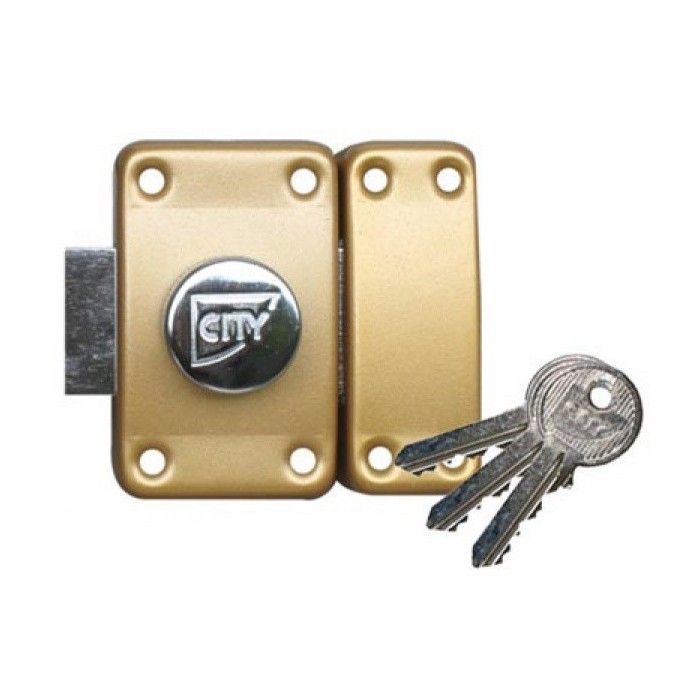 Verrou City 25 &agrave; bouton - Cylindre 60 mm - Sur variure N V03 - 10020602