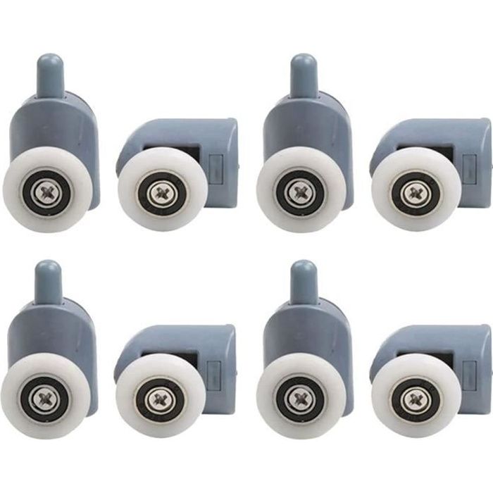 Kit De 8 Roulettes Pour Porte De Douche Coulissante - Galets Ajustables 19mm | Compatible Verre 5mm
