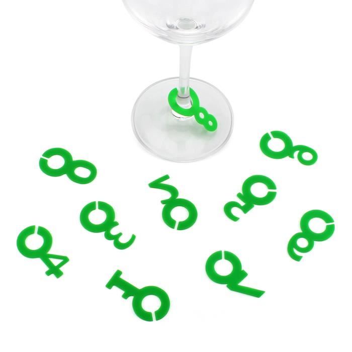 8 Marqueurs De Verre En Silicone Ventouse - Parfaits Pour Identifier Les Verres En Fête, Mariage, Bar Ou Maison - 7