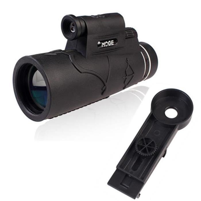 BAK4 Prism FMC de Porro Monoculaire Compactes avec Vision Nocturne par Faible Luminosit/é Monoculaire Puissant avec Adaptateur Phone et Tr/épied et Lumi/ère TASGK 12x50 T/élescope Monoculaire