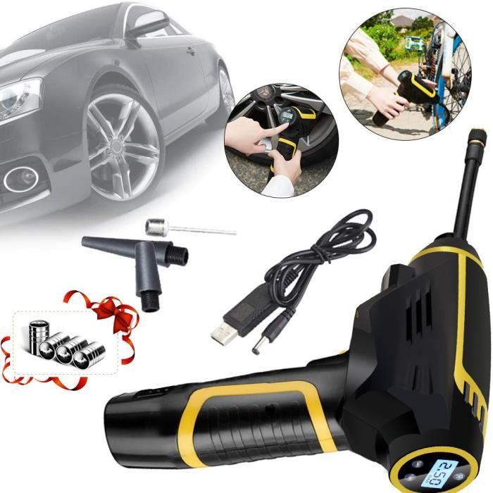 Gonfleur Pneus Voiture 220V, Compresseur à Air, Pompe à Vélo, Électrique 12V  Portatif, Arrêt Automatique, écran Digital - Cdiscount Auto