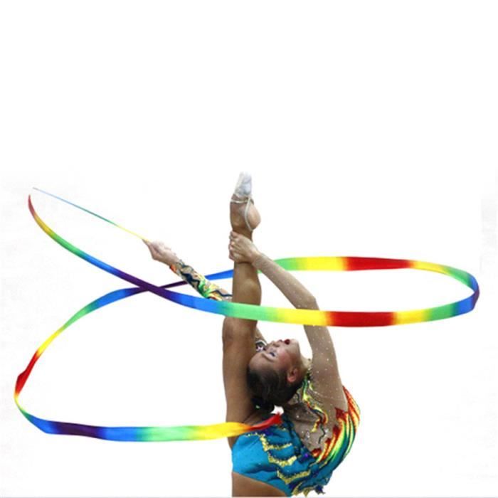 Acheter Ruban de gymnastique rythmique couleur vibrante Extra doux lisse  Flexible danseur baguette virevoltant danse Streamer pour les enfants