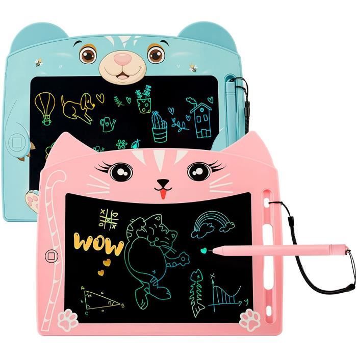 Lot De 2 Tablettes D'Écriture LCD 10 Pouces Pour Enfants - Rose Et Bleu - Dessin Sans Salissure Idéal Voyage Et Préscolaire