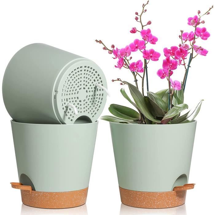 Lot De 2 Pots Auto-arrosage Josteve - Pour Plantes D'intérieur Et Extérieur, Niveau D'eau Visible