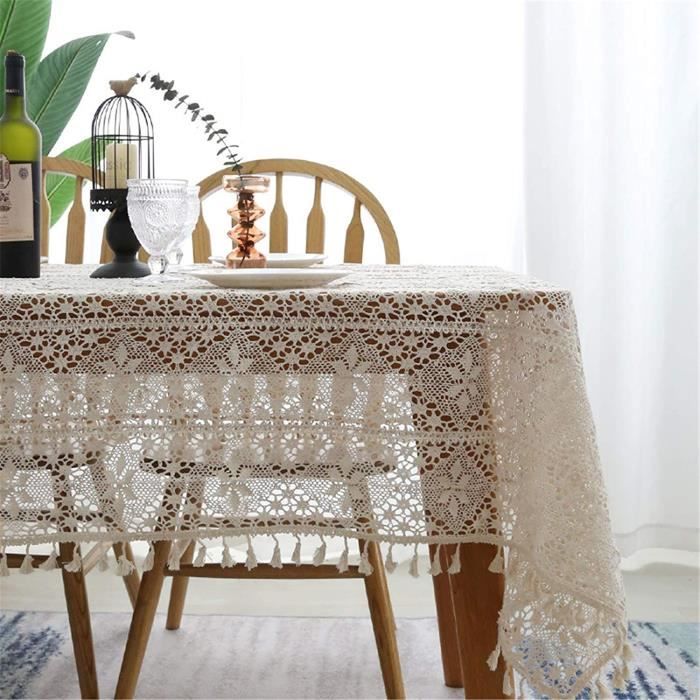 Vintage Lace Nappe Rectangulaire Table Housse en Tissu Mariage Fête Décoration Maison