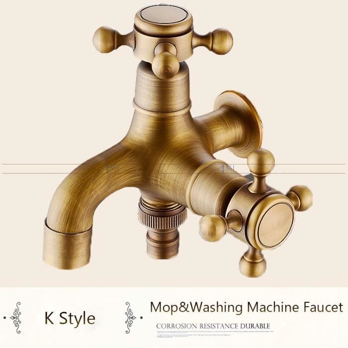 Robinet Universel En Laiton Antique, Robinet De Machine à Laver Mural Robinet A Tuyau Unique Pour Salle De Bains De Jardin Exterieur 98179694