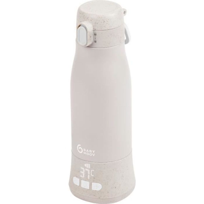 Chauffe-biberon nomade Moov & Feed - BABYMOOV - 340ml - minéral beige - Réglage température - Mainti