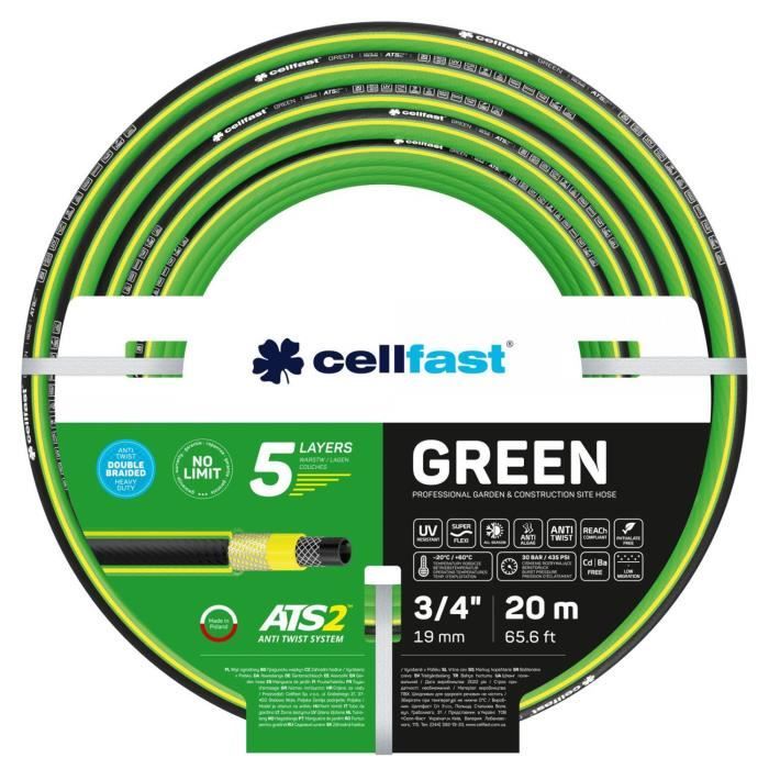 Cellfast Tubo da giardino a 4 strati 25 bar -20 / +60°C Treccia tricot