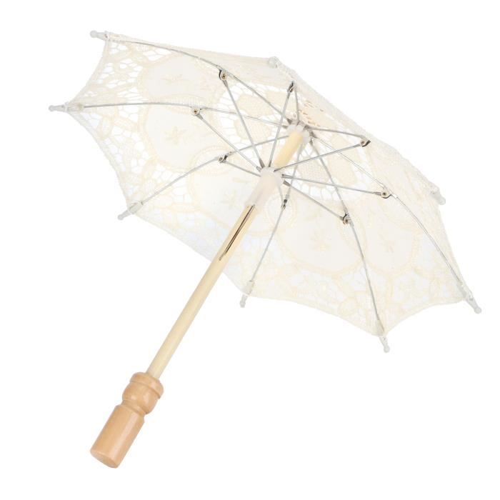 Parapluie Dentelle Mariée Beige - Accessoire Photo élégant - Pour Cérémonie Et Shooting