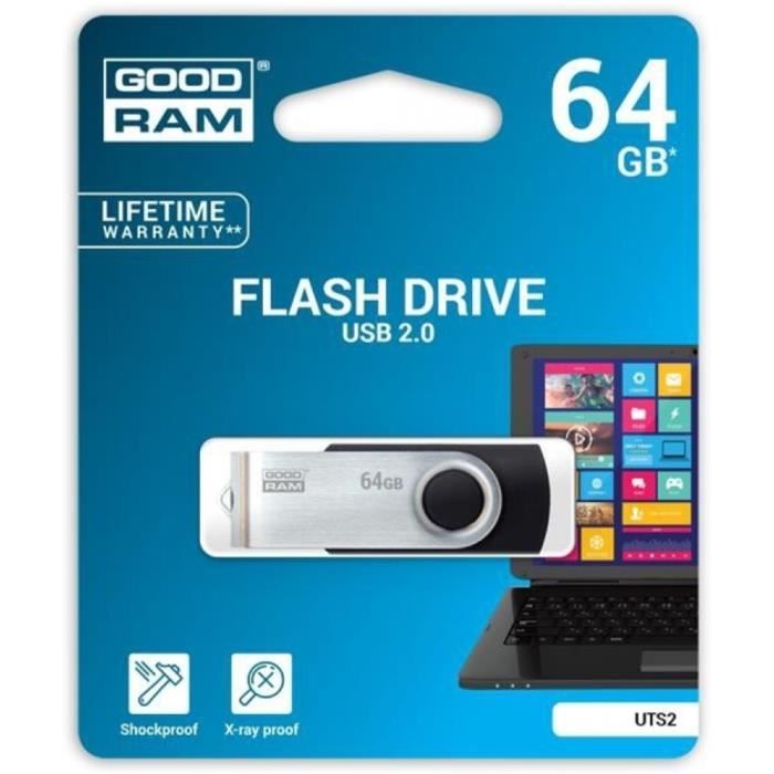 Clé USB - GOOD RAM - UTS2 - 64 Go - USB 2.0