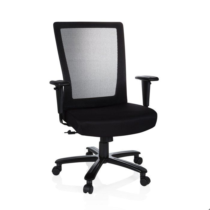 Chaise de bureau / chaise pivotante XXL EXTENDER tissu maille / tissu noir hjh OFFICE Chaise de bureau / chaise pivotante XXL EXTENDER tissu maille / tissu noir hjh OFFICE