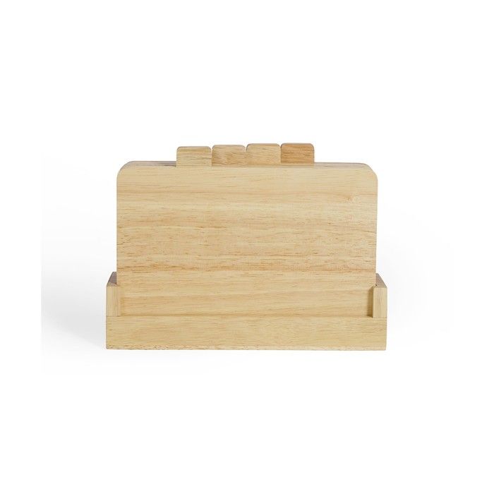 Set de 4 planches à découper LIVOO MES142 Bois d'hévéa Avec languettes 26 x 18 cm Support de rangement