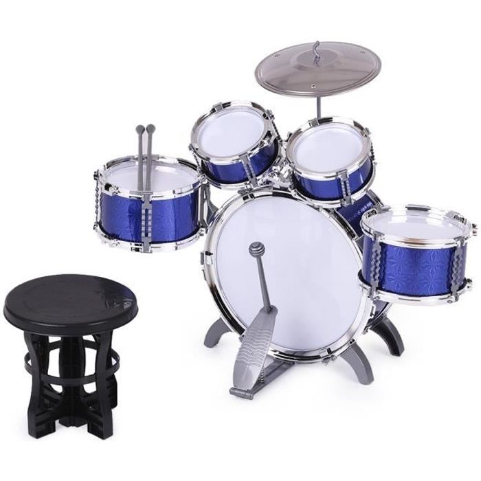 Acheter Ensemble de batterie pour enfants 6 pièces, Kit de batterie Jazz  avec tabouret pliable, pédale de cymbale, baguettes