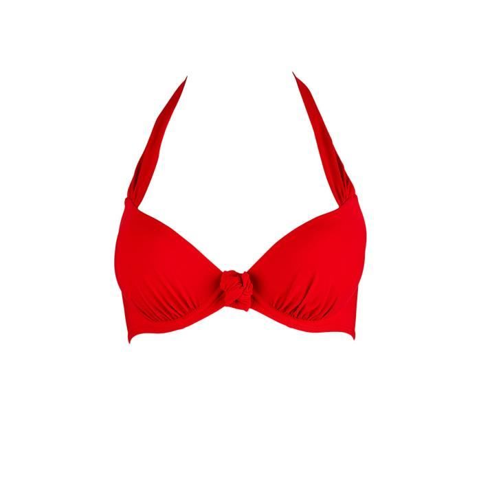 maillot de bain rouge push up