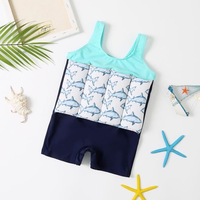 Maillot De Bain Flottant Une Pièce Bébé - Manches Courtes, Fermeture éclair | Aide à L'apprentissage De La Natation | Tissu Séchage Rapide, Sécurité