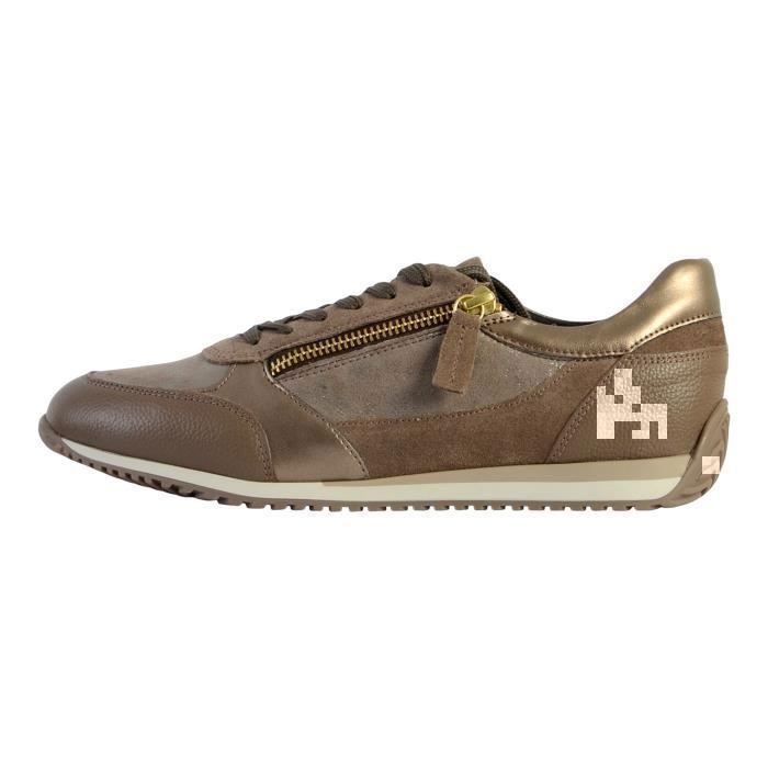 Geox Basket Basse Geox Cuir Calithe Suede+SHI - Taupe Sombre