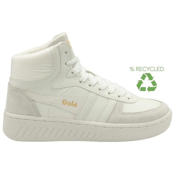 Gola Baskets montantes femme Gola Slam Trident - Blanc - Tige recyclée - Lacets