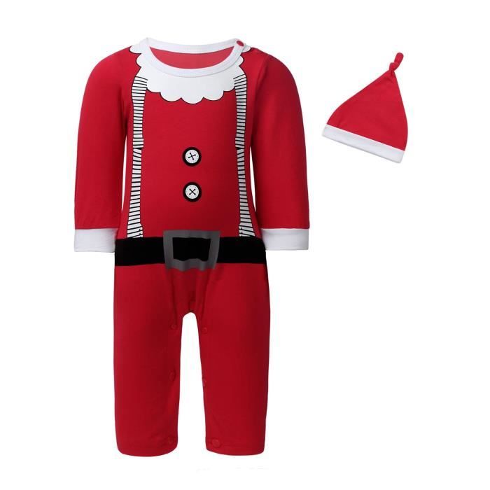 Body Barboteuse Bebe Garcon Fille Deguisement Pere Noel Elf Lutin Ensemble Vetements Costume Carnaval Pyjama Jeu De Role 0 18 Mois Rouge Cdiscount Pret A Porter