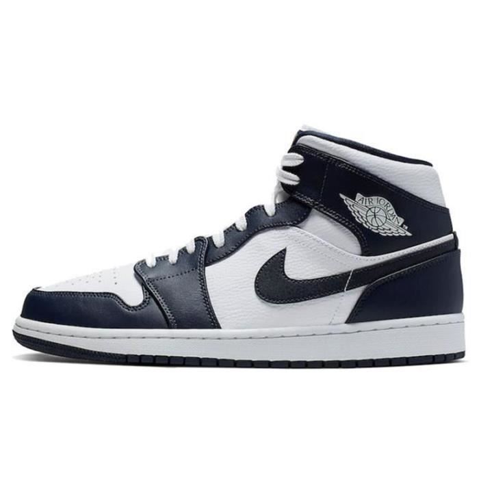 Basket Air Jordan 1 Noir Blanc Femme et Homme Noir 