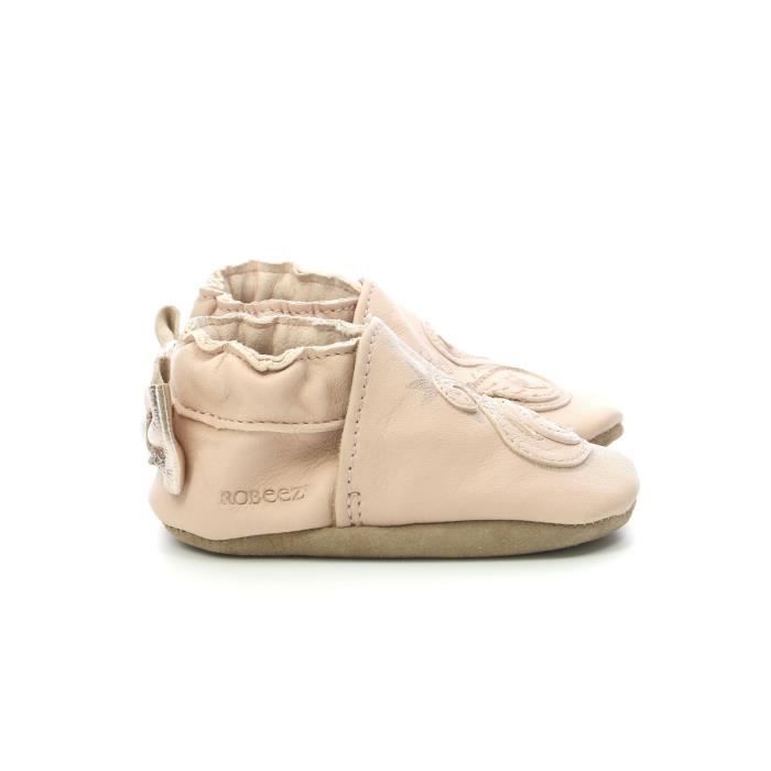 Robeez Graphic Lady - Chaussons Cuir Souple Fille Bébé