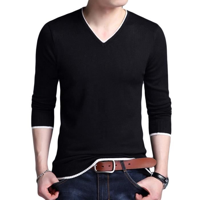 COOFANDY Pull Homme Col V Tricot – Pull Léger Décontracté, Coupe Ajustée, Uni Tendance Automne/Hiver