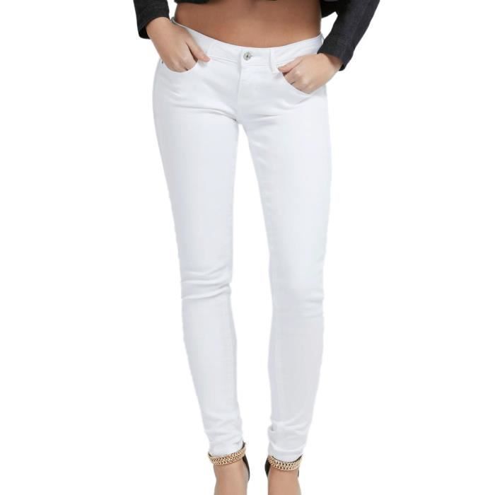 Jeans Skinny Blanc Femme Guess