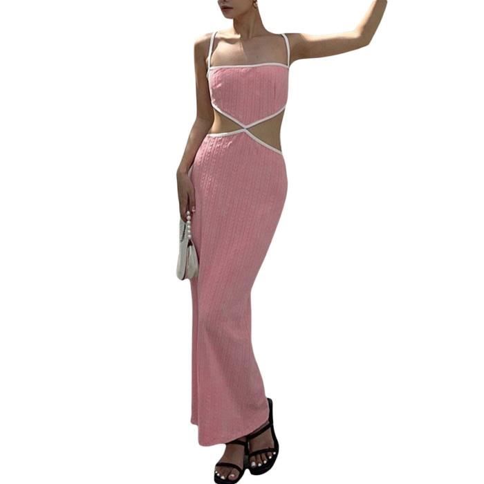 Robe Longue Femme Xhilaration - Taille XS - Bretelles Spaghetti Noir Et Rouge - Occasion Très Bon État
