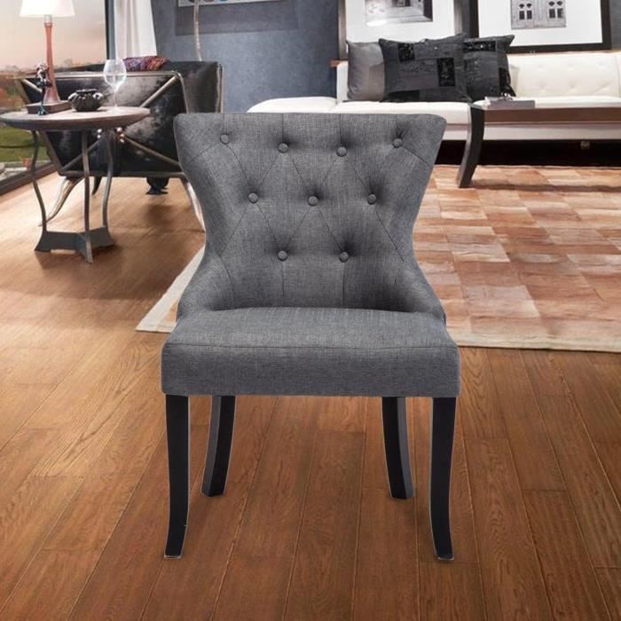 Chaise Fauteuil De Salle A Manger Moderne Classique En Tissu Et