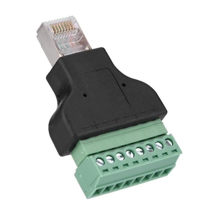 Adaptateur RJ11 Vers Bornier à Vis - Connecteur 6P4C Mâle Vers 4 Broches, Pour Modem, Alarme, Vidéosurveillance