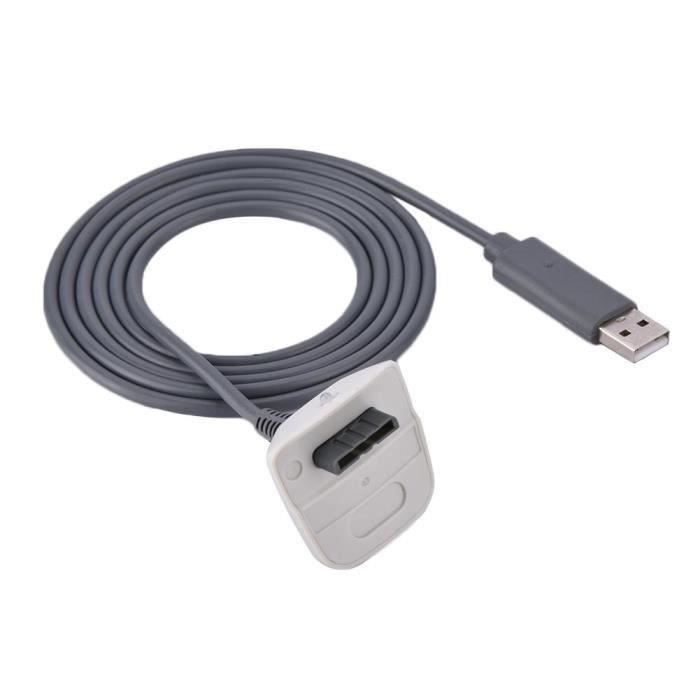 Câble USB Pour Manette Xbox 360 - Charge Et Connexion - Blanc - Neuf - 2 Mètres ?