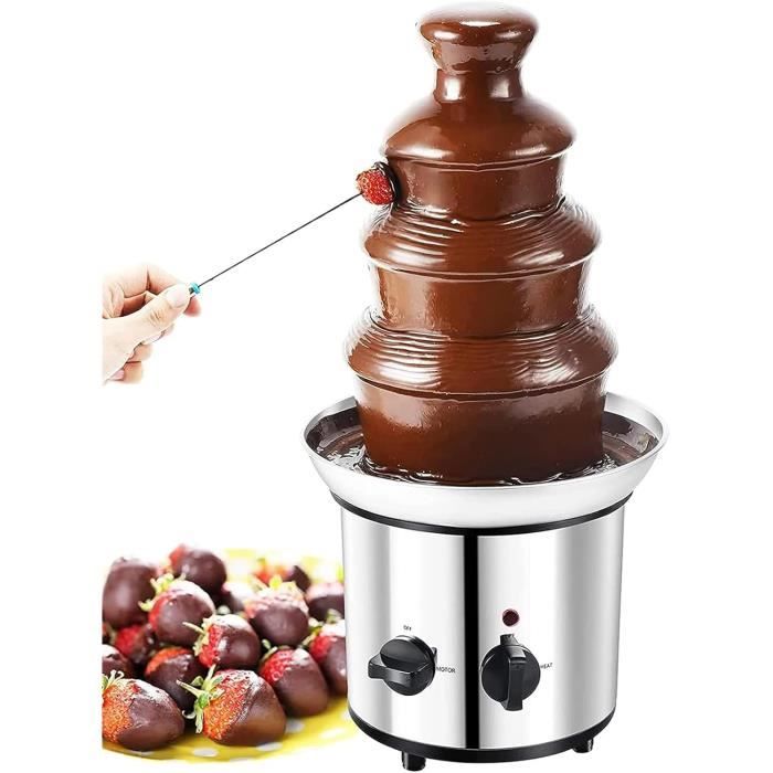 Chocolat Sans Sucre Fontaine De Chocolat 4 Niveaux Fondue Au Chocolat Chaud Fontaine Machine Acier Inoxydable 18 Jeux De Lumiere Pour Soiree