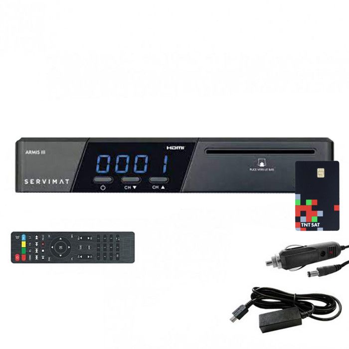 Pack SERVIMAT Récepteur TV Satellite HD + Carte Viaccess Fransat PC7