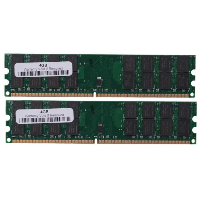 2X 4Gb 4G Ddr2 800Mhz Pc2-6400 Mémoire DOrdinateur Ram Pc Dimm 240 Broches Compatible Plate-Forme pour Amd