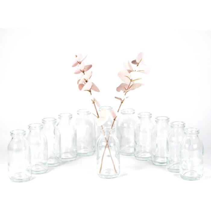 Juego De 12 Jarrones De Cristal Transparente – Mini Botellas Redondas, 30-500 Ml, Decoración Para Bodas Y Fiestas