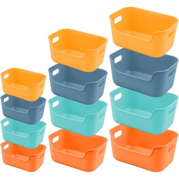 Lot De 12 Boîtes De Rangement Blanc 1,4 L - 20x10x10 Cm - Pour Tiroirs, Salle De Bain, Bureau - Empilable, Lavable, Polyvalent