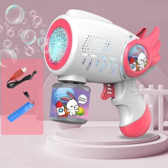 Lot De 2 Pistolets à Bulles Dinosaures Avec Lumières – Machine à Bulles Automatique, 15 000 Bulles/Min, Résistant Aux Chutes, Cadeau Enfant 1-10 Ans
