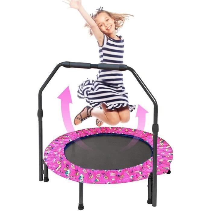 Trampoline Enfants 36,SucceBuy Pliable Avec Poignée,intérieur/extérieur,cadeau 3 Ans Et Plus Rose 110v 500w 95871104