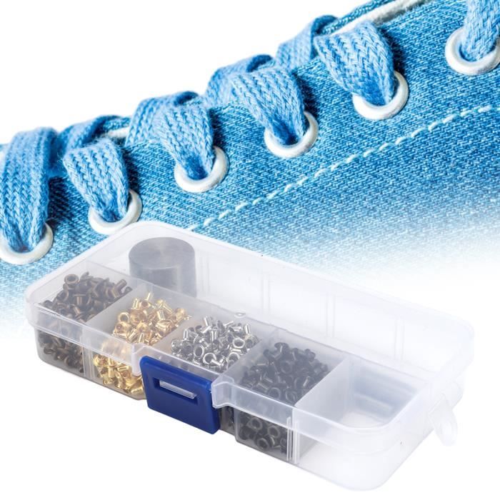 Kit De 800 œillets Mini En Métal Avec 3 Outils - 4 Couleurs (or, Argent, Bronze, Noir) - 2 Mm - Pour Cuir, Toile, Bannières, Vêtements
